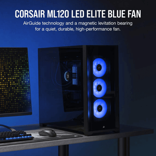 Corsair ML120 LED Elite 120mm Blue LED Cabinet Fan (Single Pack)